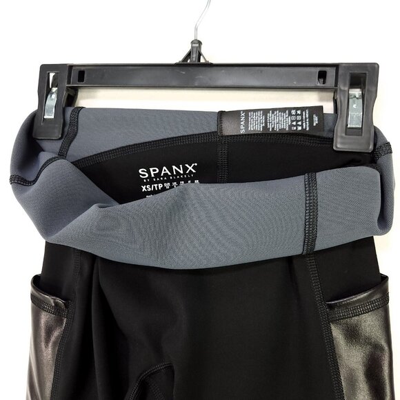 Spanx Every Wear Gloss Pockets Leggings Womens Size XS Very Black Tummy Control - Picture 16 of 16